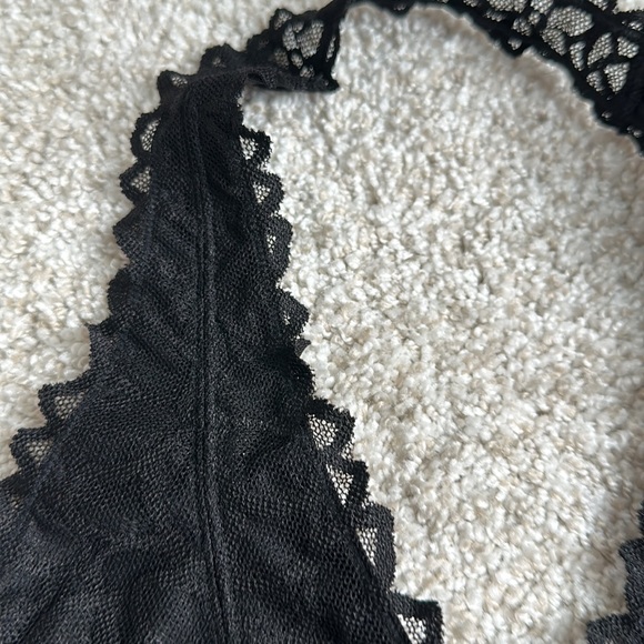 Pink Victoria's Secret black lace halter bralette - Picture 3 of 5